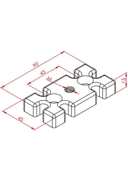 Pabuç Bağlantı Parçası 45X90 M12