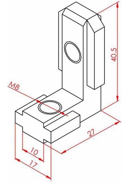 45X45 Gizli Köşe Bağlantı 90° K10