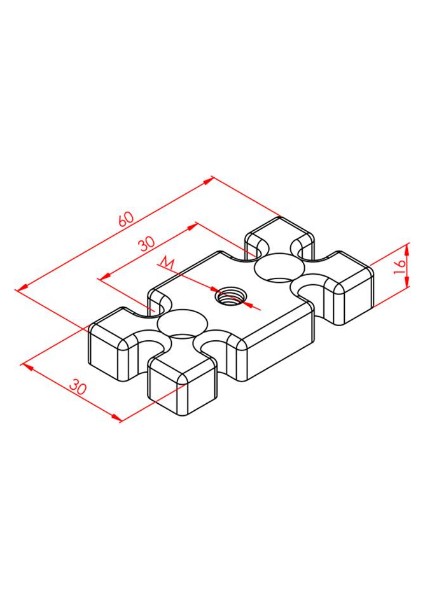 Pabuç Bağlantı Parçası 30X60 M06