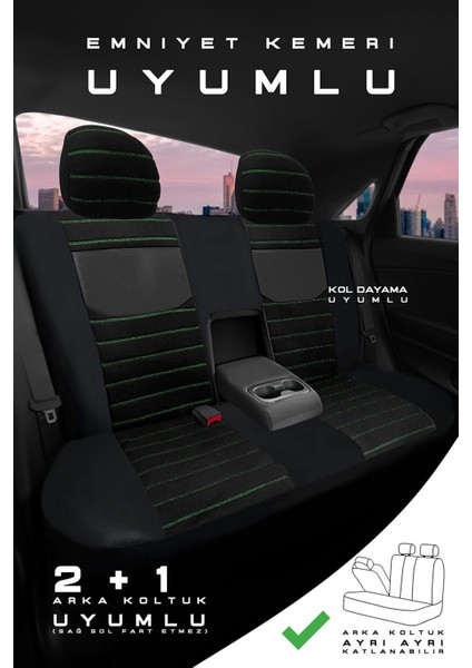 Skoda Citigo Hatchback 2014 Aracınıza Uyumlu Koltuk Kılıfı Tay Tüyü Siyah Sarı fırsatları