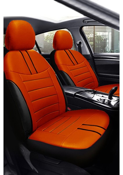 Audi A-4 Sedan 2001-2004 Aracınıza Uyumlu Koltuk Kılıfı Luxe Deri Turuncu