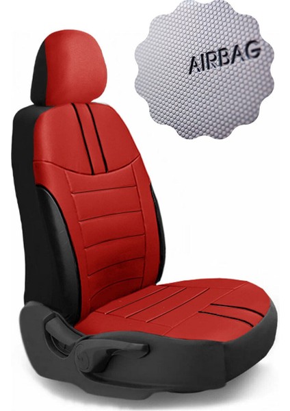 Wolkswagen Jetta Tridline Sedan 2012-2020 Aracınıza Uyumlu Koltuk Kılıfı Luxe Deri Kırmızı