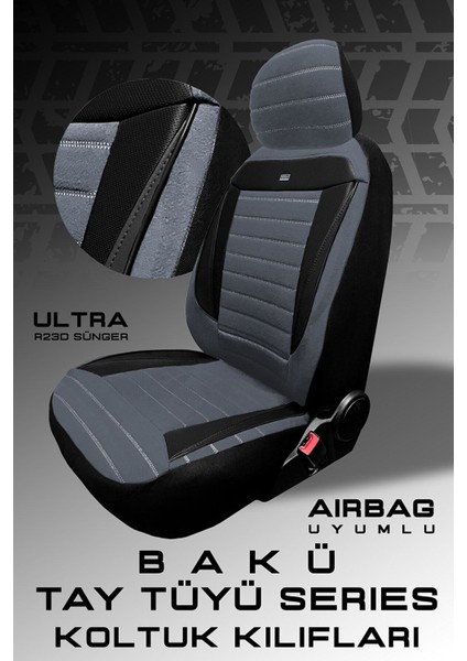 Audi A-3 Hatchback / Tek Kapi 2003 - 2011 Aracınıza Uyumlu Koltuk Kılıfı Tay Tüyü Füme Syh fiyatları