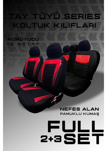 Seat Ateca Suv 2018 Aracınıza Uyumlu Koltuk Kılıfı Tay Tüyü Siyah Kırmızı modelleri