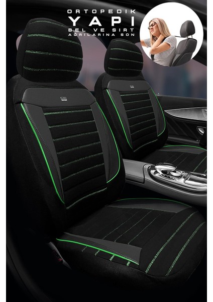 Gelly Emgrand Sedan 2010-2012 Aracınıza Uyumlu Koltuk Kılıfı Tay Tüyü Siyah Sarı