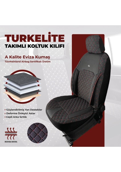 Efes Konfor Serisi Baklava Desenli Kumaş Deri Detay Koltuk Kılıfı Takımı 5 Tek Koltuk indirimleri