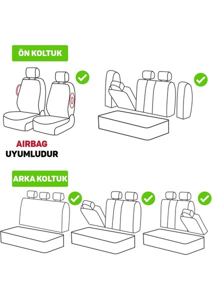 Citroen C4 Hatchback 2016-2020 Aracınıza Uyumlu Koltuk Kılıfı Arı Binek Siyah Sarı