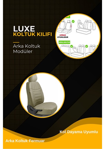 Wolkswagen Jetta Conforline - Hidline Sedan 2012-2020 Aracınıza Uyumlu Koltuk Kılıfı Luxe Serisi