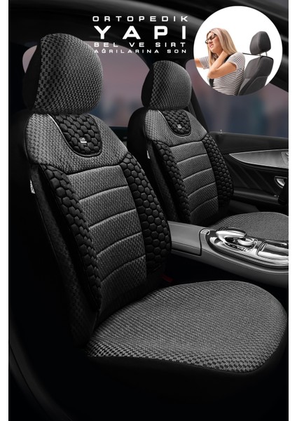 Toyota Avensis Sedan 2003-2008 Aracınıza Uyumlu Koltuk Kılıfı Arı Binek Siyah