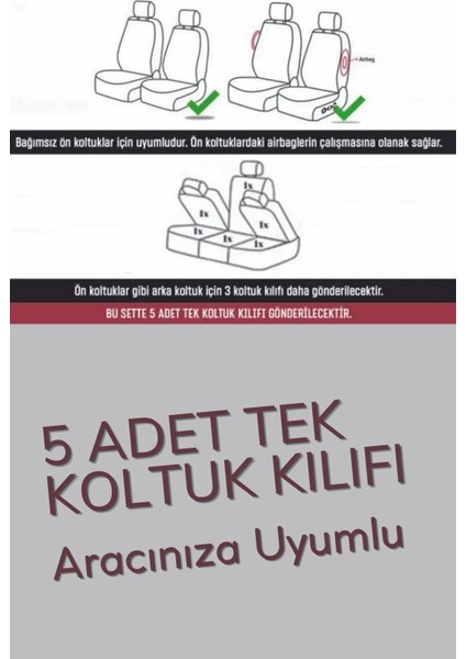 Peugeot Expert Panelvan 2008-2017 Aracınızla Uyumlu 5 Tek Koltuk Kılıfı Efes Jakar Deri Siyah Mavi indirimleri