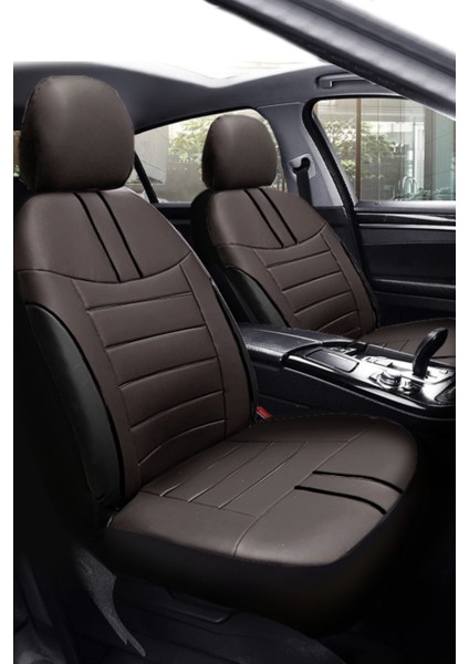 Ford Transit 5+1 2005-2009 Aracınıza Uyumlu Koltuk Kılıfı Luxe Deri Kahverengi