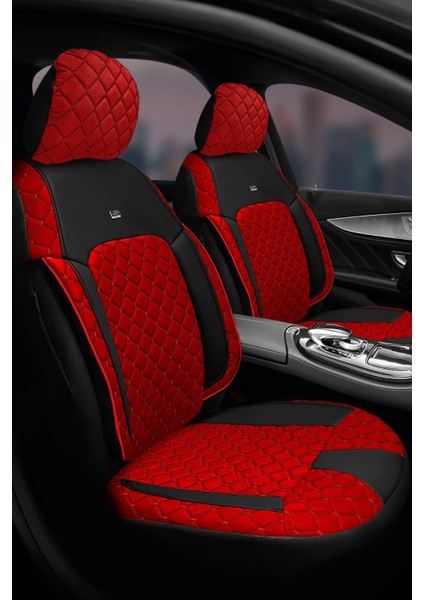 Efes Konfor Serisi Baklava Desenli Kumaş Deri Detay Koltuk Kılıfı Takımı Oturak 2 1 Sırt Dayama 2 1