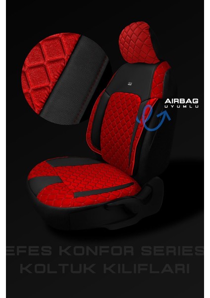 Efes Konfor Serisi Baklava Desenli Kumaş Deri Detay Koltuk Kılıfı Takımı Oturak 2 1 Sırt Dayama 2 1 fiyatları
