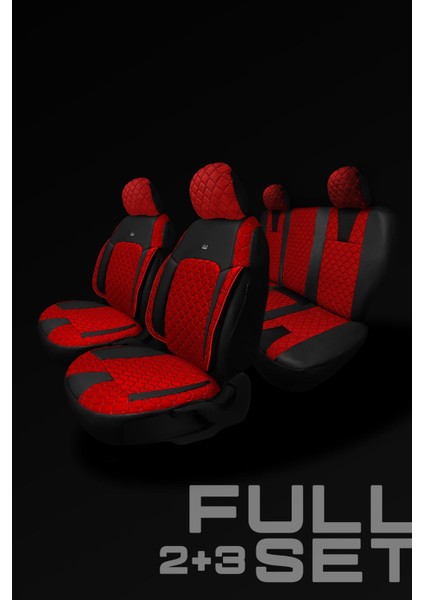 Efes Konfor Serisi Baklava Desenli Kumaş Deri Detay Koltuk Kılıfı Takımı Oturak 2 1 Sırt Dayama 2 1 modelleri