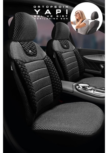 Kia Rio Hatchback 2016-2020 Aracınıza Uyumlu Koltuk Kılıfı Arı Binek Siyah