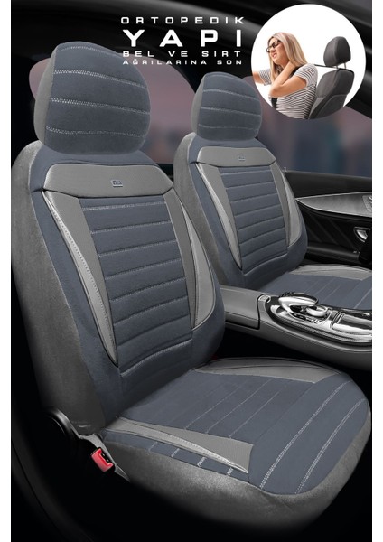 Ford Fiesta Hachback 2009-2012 Aracınıza Uyumlu Koltuk Kılıfı Tay Tüyü Füme