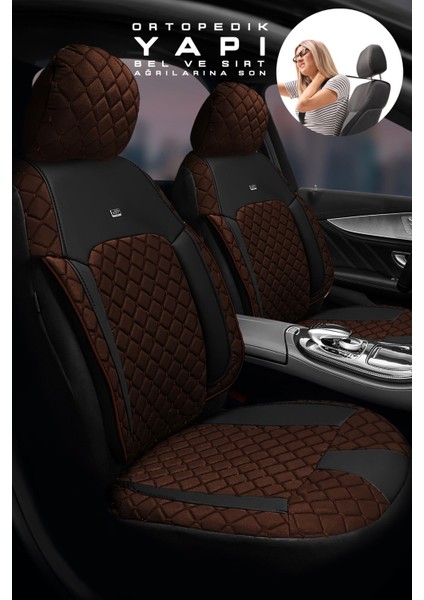 Seat Ibiza Hatchback 2009-2012 Aracınıza Uyumlu Koltuk Kılıfı Jakar Deri Taba