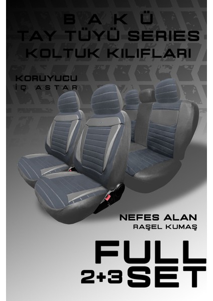 Mitsubishi L-200 Pickup 2011-2015 Aracınıza Uyumlu Koltuk Kılıfı Tay Tüyü Füme