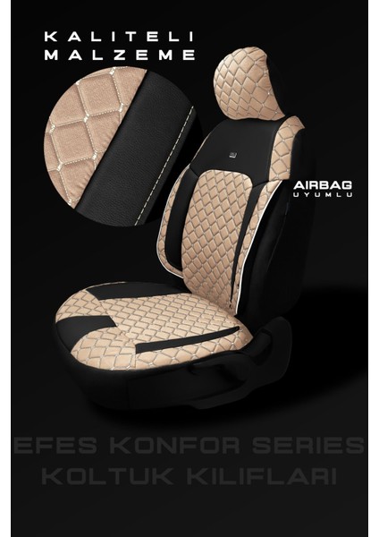 Nissan Quasqai Suv 2007-2013 Aracınıza Uyumlu Koltuk Kılıfı Jakar Deri Bej Siyah fiyatları