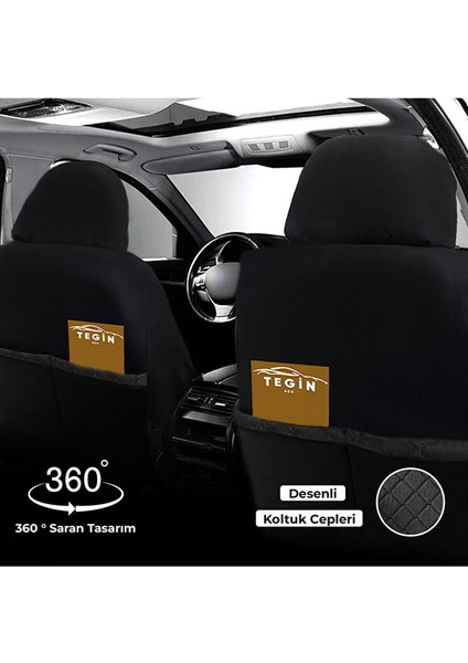 Citroen C-Elysée Alure -Active Sedan 2012-2017 Aracınıza Uyumlu Koltuk Kılıfı Jakar Deri Siyah