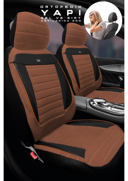 Skoda Octavia Sedan Boş Kasa 2021 Aracınıza Uyumlu Koltuk Kılıfı Tay Tüyü Taba