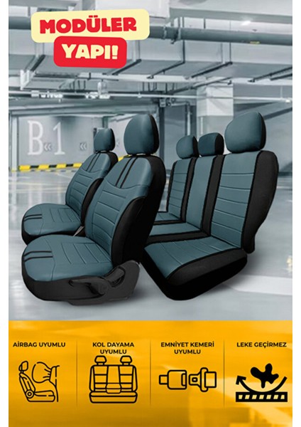 Wolkswagen Jetta Conforline - Hidline Sedan 2012-2020 Aracınıza Uyumlu Koltuk Kılıfı Luxe Serisi