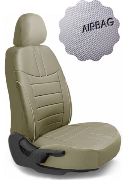 Mitsubishi L-200 Pickup 2011-2015 Aracınıza Uyumlu Koltuk Kılıfı Luxe Deri Bej
