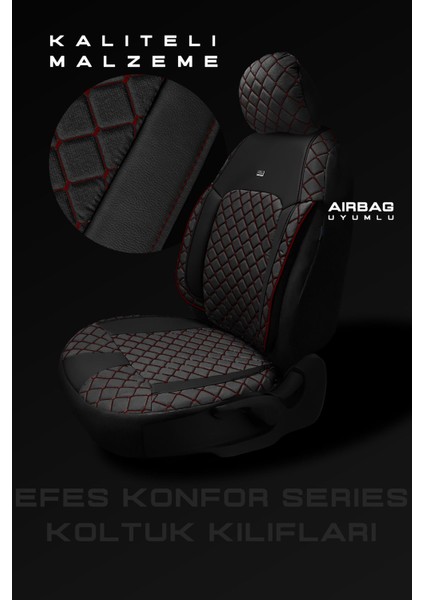 Wolkswagen Beetle Hatchback 2012-2016 Aracınıza Uyumlu Koltuk Kılıfı Jakar Deri Siyah Krmz