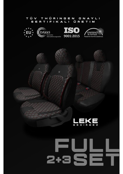 Wolkswagen Beetle Hatchback 2012-2016 Aracınıza Uyumlu Koltuk Kılıfı Jakar Deri Siyah Krmz