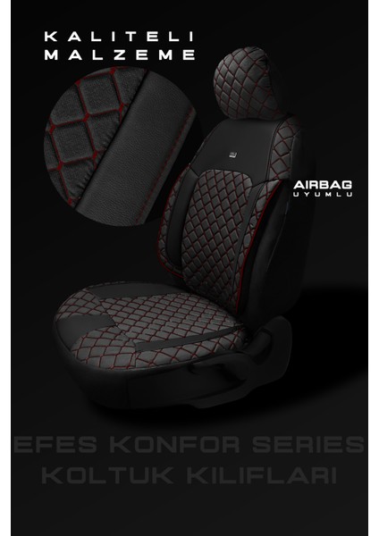 Opel Astra H Kasa / Hatchback 2005-2010 Aracınıza Uyumlu Koltuk Kılıfı Jakar Deri Siyah Krmz fiyatları