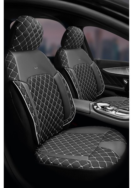 Efes Konfor Serisi Baklava Desenli Kumaş Deri Detay Koltuk Kılıfı Takımı 5 Tek Koltuk fiyatları