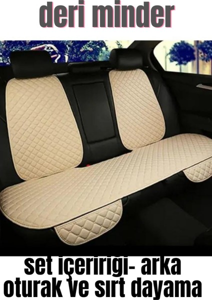 Deri Cepli Oturak Kapitonesırt Dayamalı 7 Parça Minder Bej modelleri