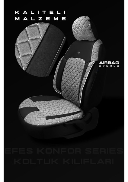 Hyundai Kona Suv 2019 Aracınıza Uyumlu Koltuk Kılıfı Jakar Deri Gri fiyatları