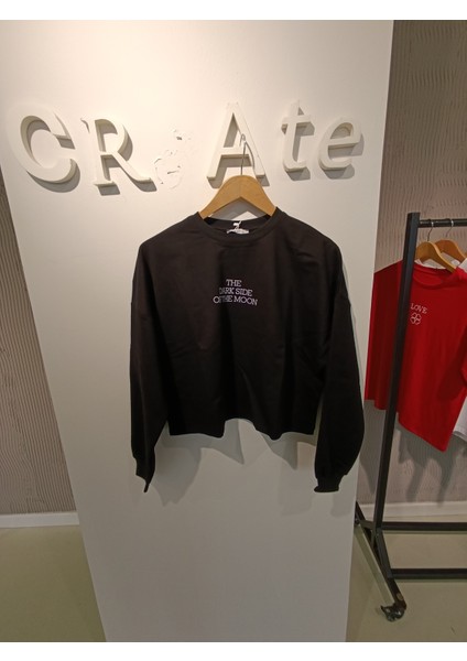 BRV-014 Siyah Kadın Sweatshirt