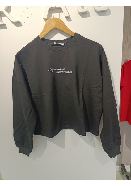 BRV-011 Siyah Kadın Sweatshirt
