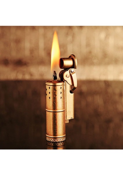SM-554T Taşlı Benzinli Çelik Çakmak Sarı