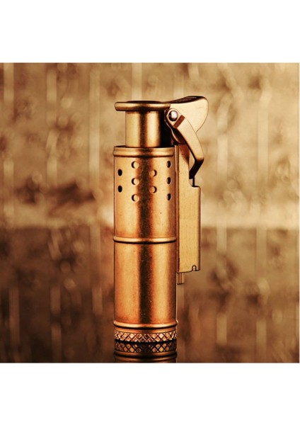 SM-554T Taşlı Benzinli Çelik Çakmak Sarı