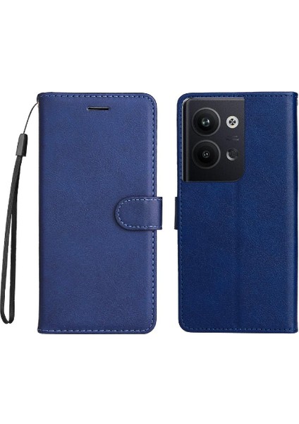 Kart Yuvası Klasik Düz Renk Yüksek Telefon ile Oppo Oppo 9 5g Için Flip Case (Yurt Dışından)