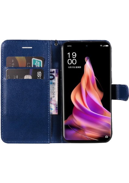 Kart Yuvası Klasik Düz Renk Yüksek Telefon ile Oppo Oppo 9 5g Için Flip Case (Yurt Dışından)