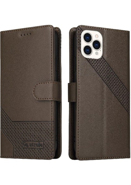Iphone 13 Için Flip Case Pro Üç Kart Yuvaları Kickstand Premium Deri (Yurt Dışından)