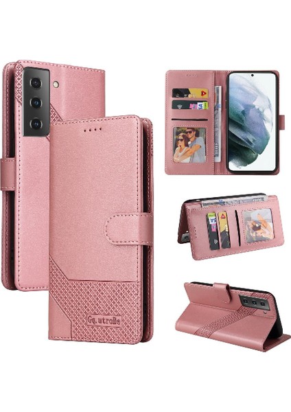 Samsung Galaxy S21 Kickstand Premium Deri Üç Kart Için Flip Case (Yurt Dışından) fırsatları