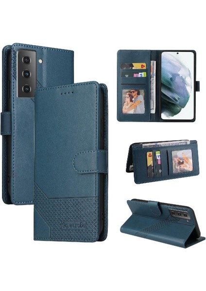 Samsung Galaxy S21 Kickstand Premium Deri Üç Kart Için Flip Case (Yurt Dışından)