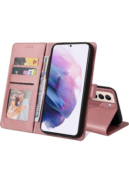 Samsung Galaxy S21 Artı Kickstand Premium Deri Üç Için Flip Case (Yurt Dışından)