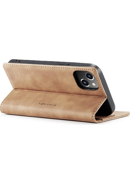 Iphone 14 Için Flip Case Artı Durumda Kart Yuvası Kickstand Manyetik Kapatma Pu (Yurt Dışından)