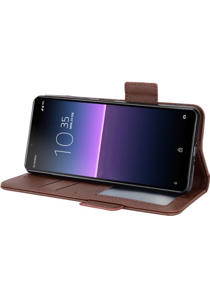 Mays Boutique Sony Xperia 10 Ii Için Kılıf Yan Toka Pu Deri Manyetik Cüzdan Kart (Yurt Dışından)