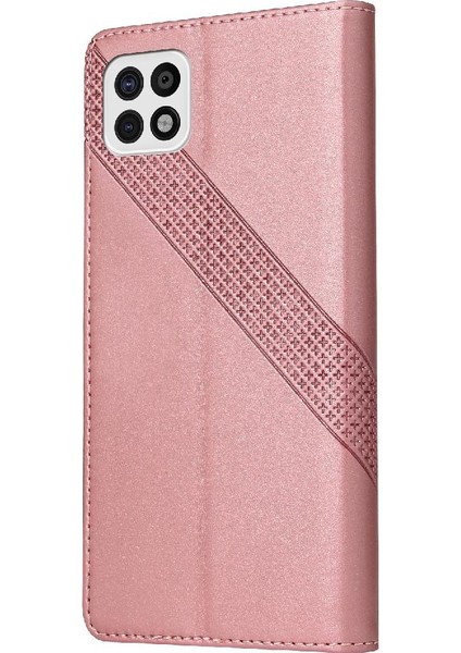 Mays Boutique Samsung Galaxy A22 5g Için Flip Case Kickstand Üç Kart Yuvaları Darbeye (Yurt Dışından)