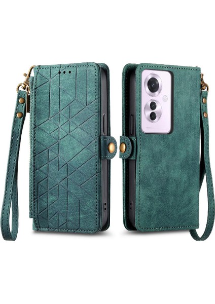 Oppo Oppo 11F 5g Için Flip Case Basit Iş Darbeye Deri Kılıf (Yurt Dışından)