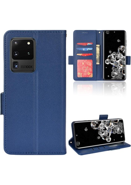 Samsung Galaxy S20 Ultra Yan Toka Cüzdan Manyetik Kart Yuvaları Için Kılıf (Yurt Dışından)