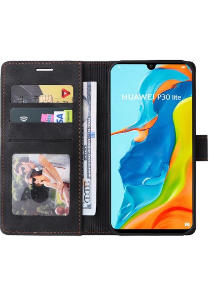 Huawei P30 Lite Için Flip Case Cüzdan Kılıf Darbeye Basit Flip (Yurt Dışından)