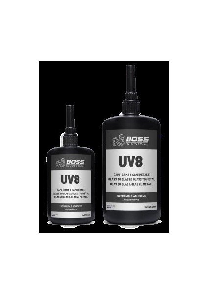 Uv8 Cam Yapıştırıcı 250GR Şeffaf- Uv Yapıştırıcı